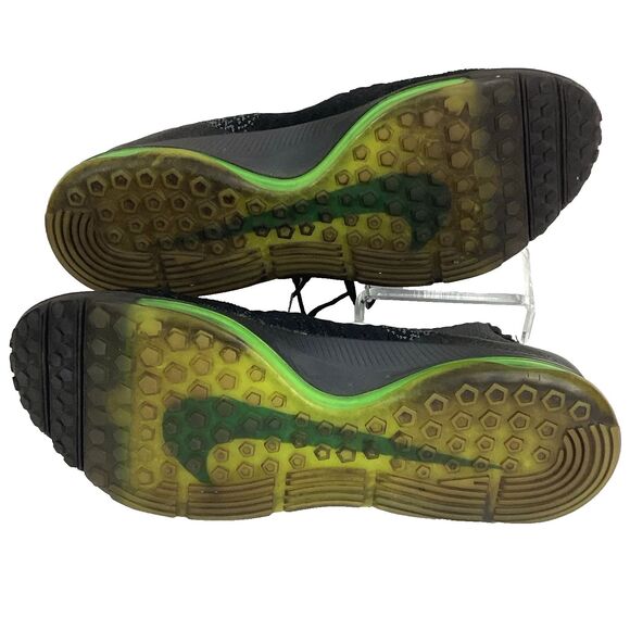 Nike Zoom All Out Flyknit Men\'s 8.5 Black White Volt Mid Running Shoe 844134-002 main image 9